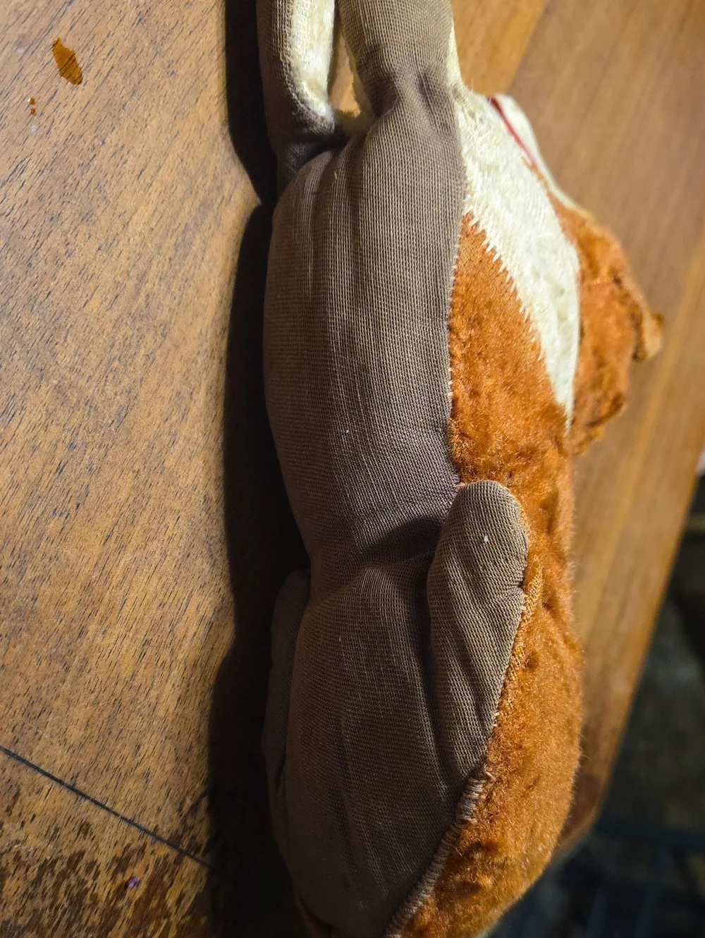 Plush Dog Toy in Brown and Cream with Removable Headband